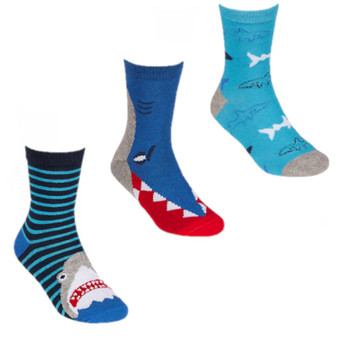 3 pack Shark socks by Tiktok vivid colours