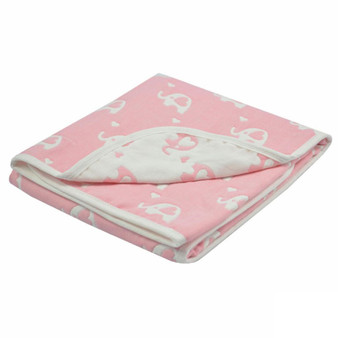Cotton Reversible Elephant Wrap - Pink
