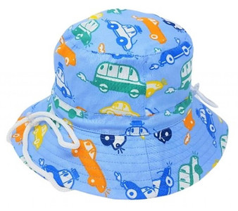 Lined bucket hat - blue vehicles