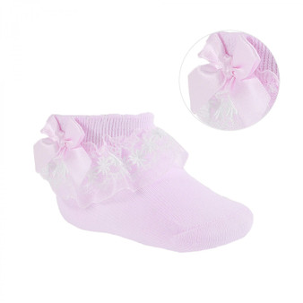 Pink Organza and lace sock