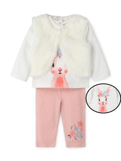 Glitter Bunny Fur Gilet Set