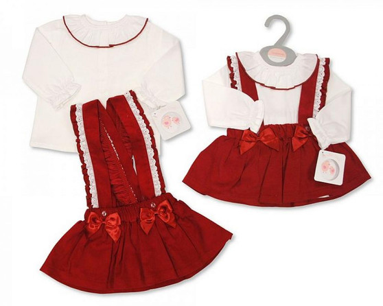 WIne "Lace and Bow" Dress set