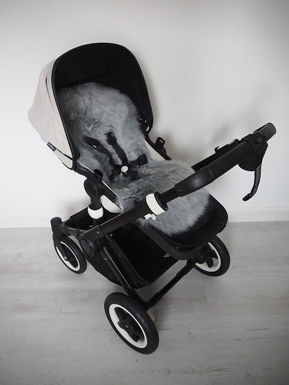 Silver Universal Pushchair Liner Long fur