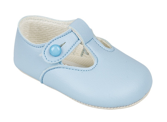 Soft Soled sky blue tbar baby shoe