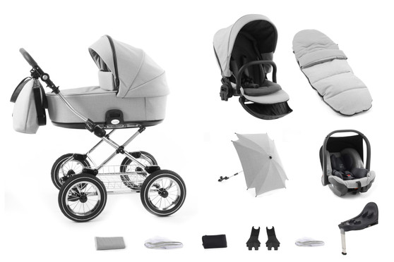 Prestige Flint 13 piece Bundle  with matching car seat and isofix