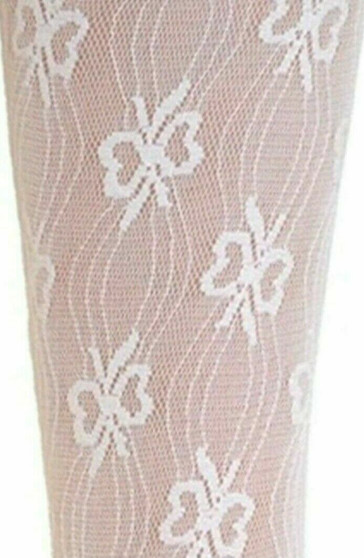 Nottigham Bow lace fine tights white