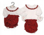 Wine "Lace and Bow" Jam Pants Set