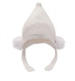 Chenille Hat with Poms white (NB-12month)