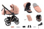 Prestige 13 piece Bundle Coral with matching car seat and isofix