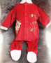 Santa's little helper Velour sleepsuit