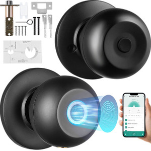 VEVOR Smart Door Knob, Biometric Door Lock Bluetooth Smart Lock, Fingerprint Smart Lock with APP Co VEVOR Smart Door Knob, Biometric Door Lock Bluetooth Smart Lock, Fingerprint Smart Lock with APP Co