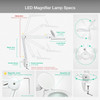 3 Diopter (1.75X) LED Magnifying Lamp with Clamp - 5-inch Glass Lens and Flip Cover