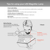 5 Diopter (2.25X) LED Magnifying Lamp with Clamp - 5-inch Glass Lens and Flip Cover