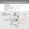 8 Diopter (3X) LED Magnifying Lamp with Clamp - 5-inch Lens and Flip Cover