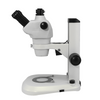 8X-50X Widefield Zoom Stereo Microscope, Trinocular, Track Stand (Track Length 280mm) LED Top and Bottom Light, Fan Shaped Base