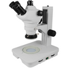 8X-50X Widefield Zoom Stereo Microscope, Trinocular, Track Stand (Track Length 300mm) LED Ring Light and Bottom Light, Rectangle Base