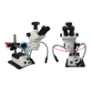 8X-50X Widefield Zoom Stereo Microscope, Trinocular, Single Arm Boom Stand + Halogen Fiber Optic Illuminator + 3M CMOS Digital Camera