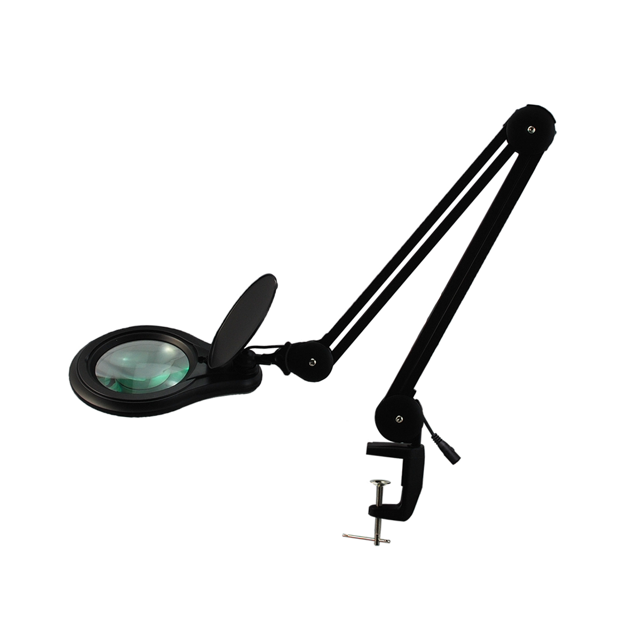 Quality Optics® LED Table Clamp Mount Magnifier Lamp Light Magnifying Glass  Lens