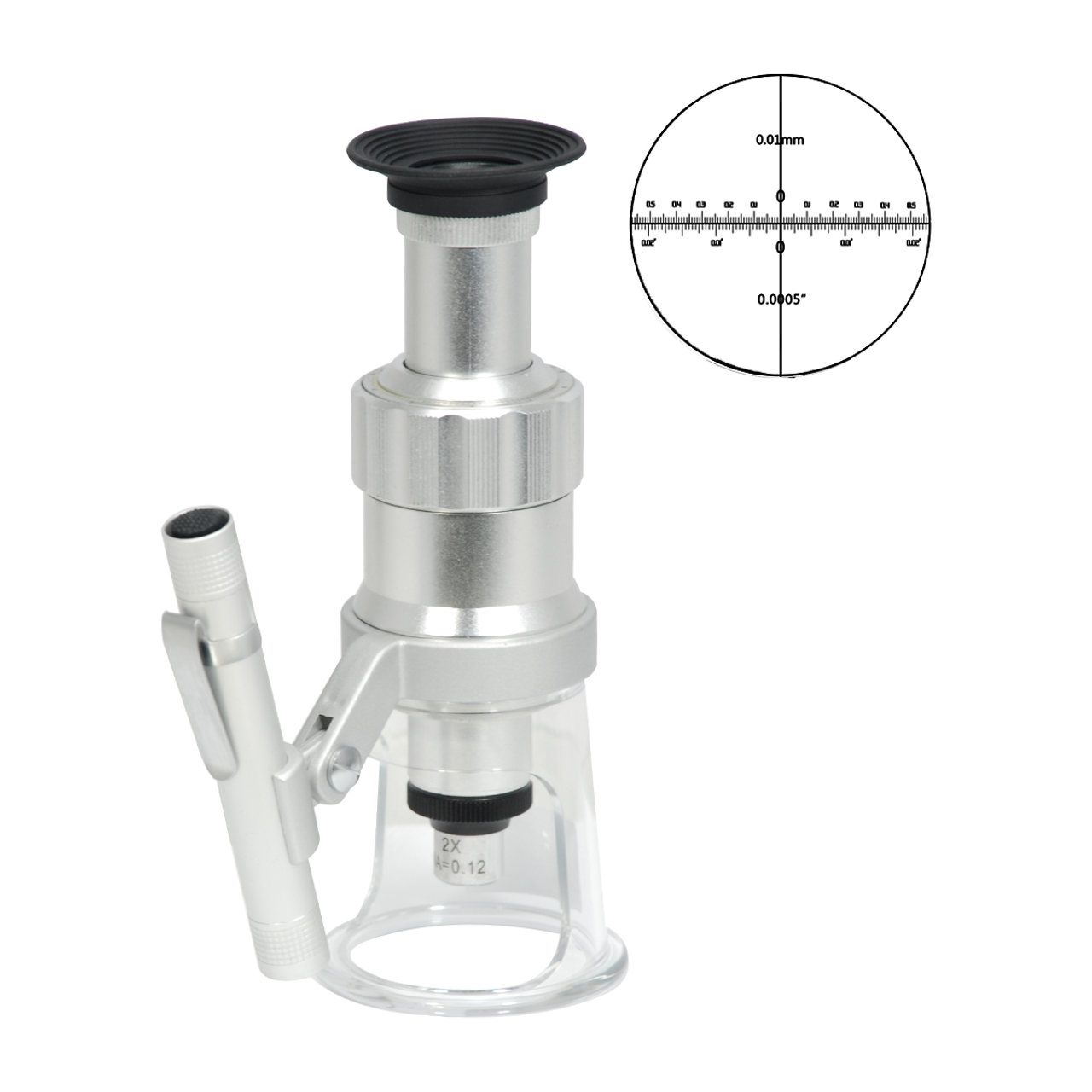 50x Pocket Pen Style Handheld Microscope Focus Focus Ajustable