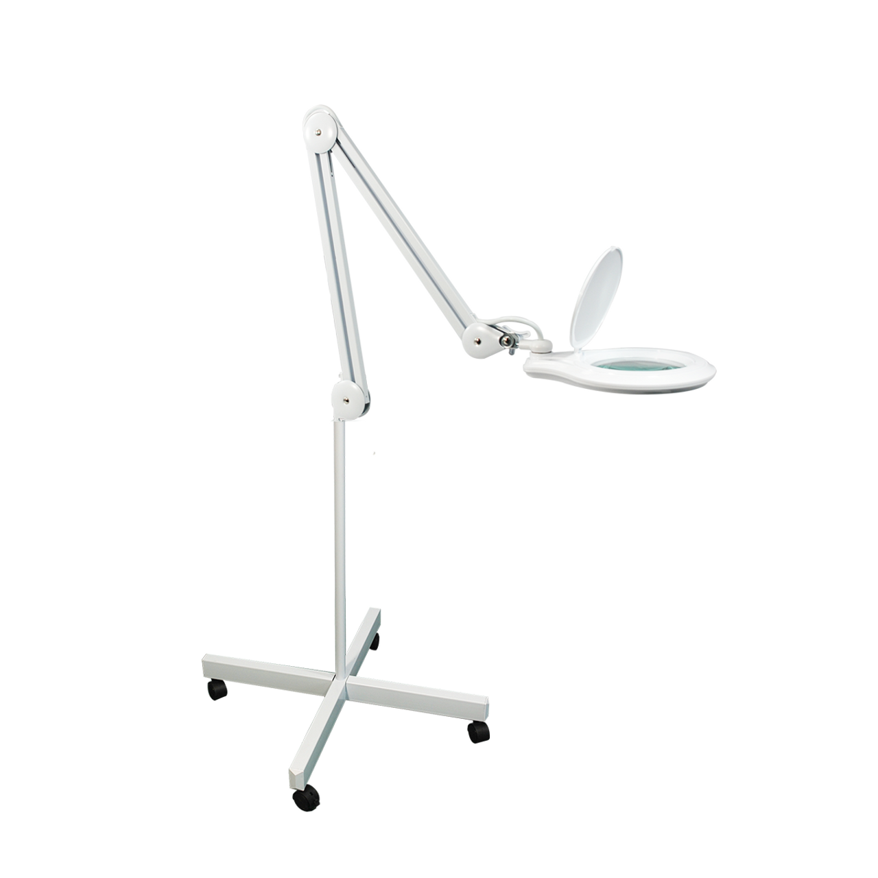 Luxo Lamp with Magnifier on Rolling Stand - Hill Laboratories