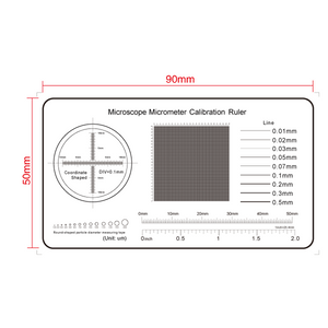 50mm/200 Div, 2.0Inch/40 Div, 20mm/200 Div, 25x25mm/250x250 Net Grid Line Gauge RT02412102