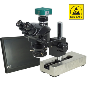 2.0 Megapixels 7-50X CMOS LED Light ESD Safe Gliding Base Stand ESD Trinocular Zoom Stereo Microscope SZ02090235