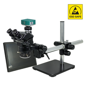 2.0 Megapixels 7-50X CMOS LED Light ESD Safe Dual Arm Stand ESD Trinocular Zoom Stereo Microscope SZ02090555