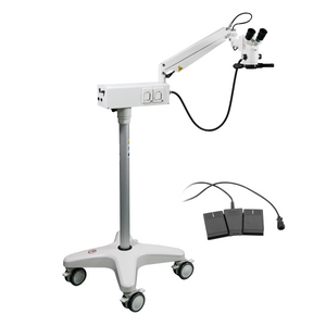 5.3X/8X/12X Halogen Coaxial Reflection Light Pneumatic Arm Floor Stand Binocular Parallel Multiple Power Surgical Microscope (Foot Control: Focus) SM51050192