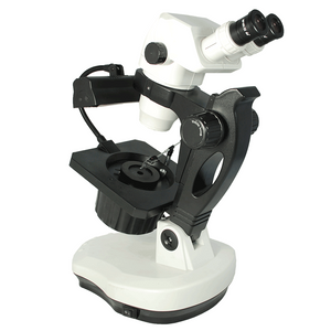 6.7X-45X Professional Jewelry Gem Stereo Zoom Microscope, Binocular, Fluorescent/Halogen Light, Dark Field