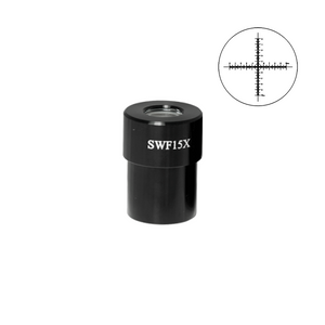 SWF 15X Super Widefield Focusable Microscope Eyepiece with Reticle, Crosshair Scale, High Eyepoint, 30mm, FOV 17mm (One)