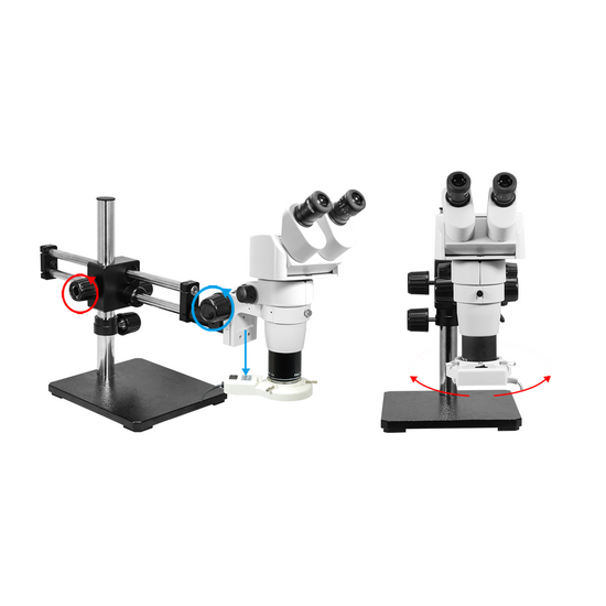 8-80X Dual Arm Stand Fluorescence Light Binocular Parallel Zoom Stereo Microscope PZ02050127