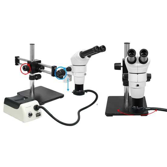 8-80X Halogen Light Dual Arm Stand Binocular Parallel Zoom Stereo Microscope PZ02050124