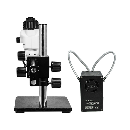 6.7-45X UV FREE LED Light Dual Arm Stand Trinocular Zoom Stereo Microscope SZ02060536
