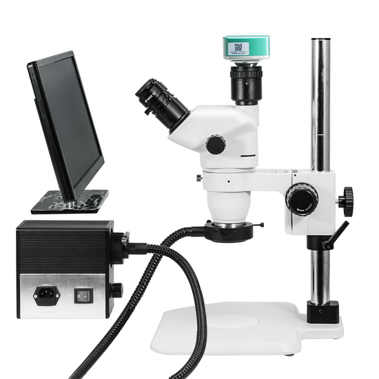2.0 Megapixels 6.7-45X CMOS UV FREE LED Light Post Stand Trinocular Zoom Stereo Microscope SZ02060235