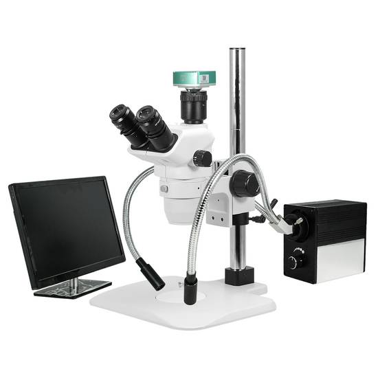 2.0 Megapixels 6.7-45X CMOS UV FREE LED Light Post Stand Trinocular Zoom Stereo Microscope SZ02060237