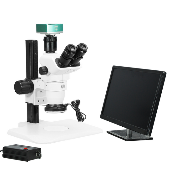 2.0 Megapixels 6.7-45X CMOS LED Light Track Stand Trinocular Zoom Stereo Microscope SZ02060033