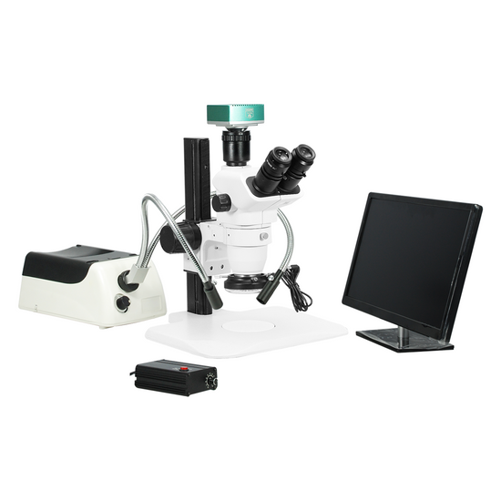 2.0 Megapixels 6.7-45X CMOS Track Stand UV FREE LED Light Trinocular Zoom Stereo Microscope SZ02060037