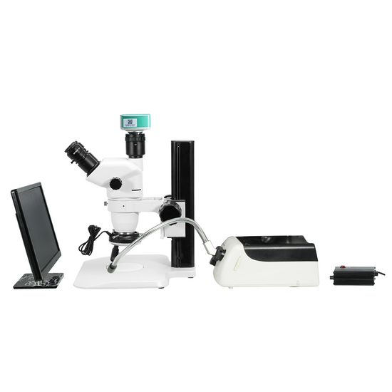 2.0 Megapixels 6.7-45X CMOS Track Stand UV FREE LED Light Trinocular Zoom Stereo Microscope SZ02060037