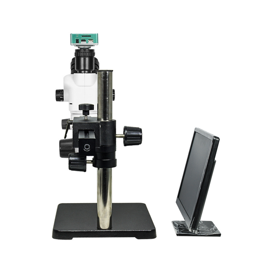 2.0 Megapixels 6.7-45X CMOS LED Light Ball Bearing Boom Stand Trinocular Zoom Stereo Microscope SZ02061433