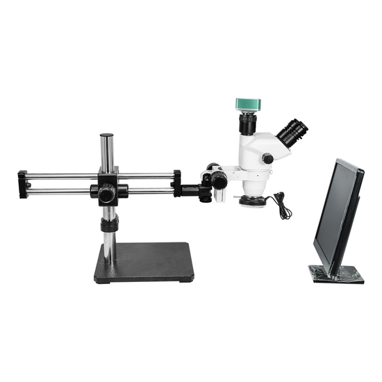 2.0 Megapixels 6.7-45X CMOS LED Light Dual Arm Stand Trinocular Zoom Stereo Microscope SZ02060533