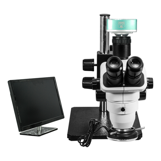 2.0 Megapixels 6.7-45X CMOS LED Light Dual Arm Stand Trinocular Zoom Stereo Microscope SZ02060535