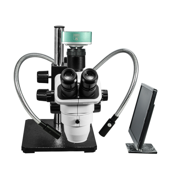 2.0 Megapixels 6.7-45X CMOS UV FREE LED Light Dual Arm Stand Trinocular Zoom Stereo Microscope SZ02060537