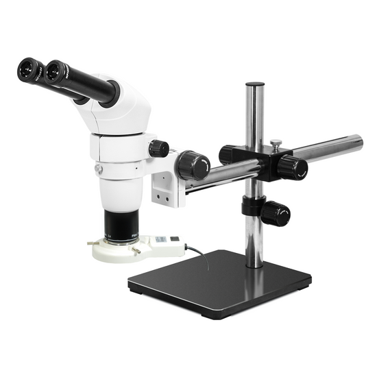 8-80X Boom Stand Fluorescence Light Binocular Parallel Zoom Stereo Microscope PZ02040128