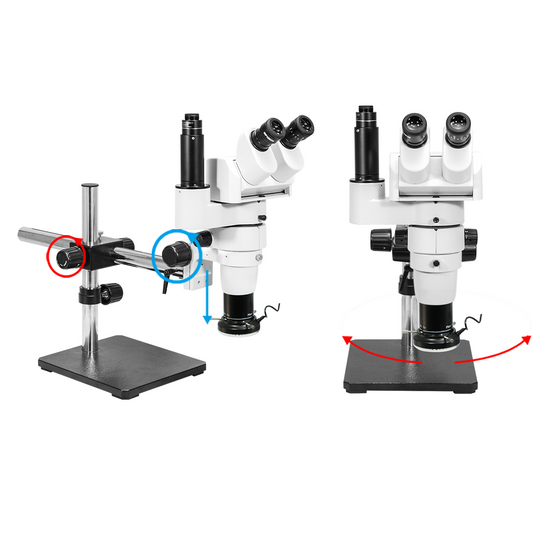 8-80X LED Light Boom Stand Trinocular Parallel Zoom Stereo Microscope PZ02040453