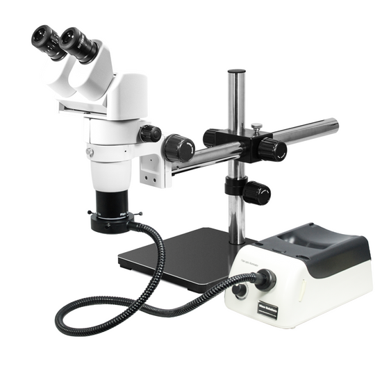 8-65X Halogen Light Boom Stand Binocular Parallel Zoom Stereo Microscope PZ02040448