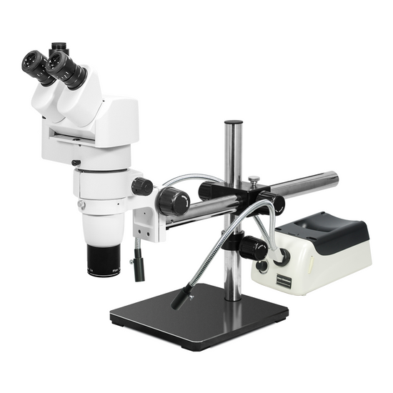 8-50X Halogen Light Boom Stand Trinocular Parallel Zoom Stereo Microscope PZ02040454