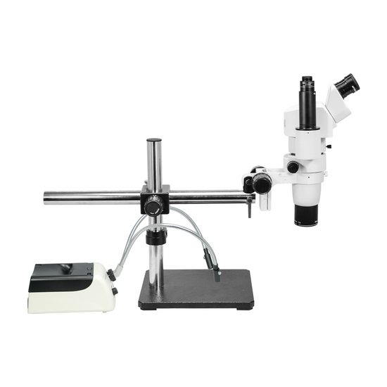 8-50X Halogen Light Boom Stand Trinocular Parallel Zoom Stereo Microscope PZ02040454