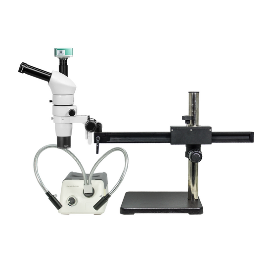 2.0 Megapixels 8-65X CMOS Ball Bearing Boom Stand Halogen Light Trinocular Parallel Zoom Stereo Microscope PZ02080272