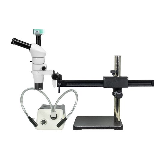 2.0 Megapixels 8-50X CMOS Ball Bearing Boom Stand Halogen Light Trinocular Parallel Zoom Stereo Microscope PZ02080271