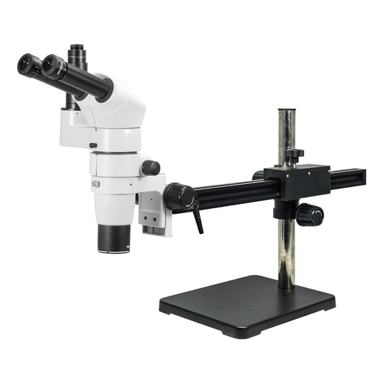 8-80X Ball Bearing Boom Stand Trinocular Parallel Zoom Stereo Microscope PZ02080233